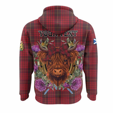 MacQueen (McQueen) Tartan Hoodie Scottish Thistle Heilan Coo