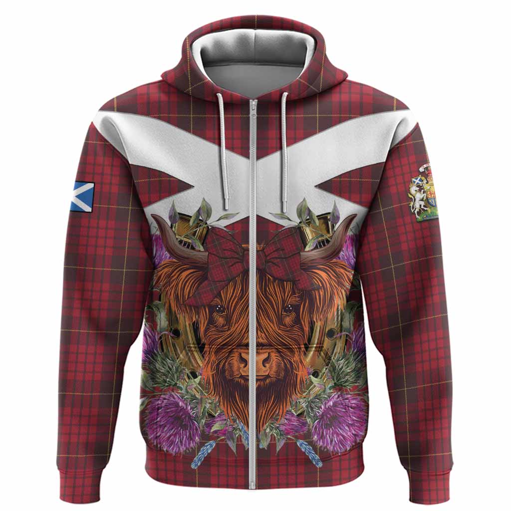 MacQueen (McQueen) Tartan Hoodie Scottish Thistle Heilan Coo