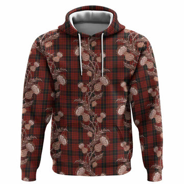 MacQueen (McQueen) Tartan Hoodie Seamless Scottish Thistle Flowers