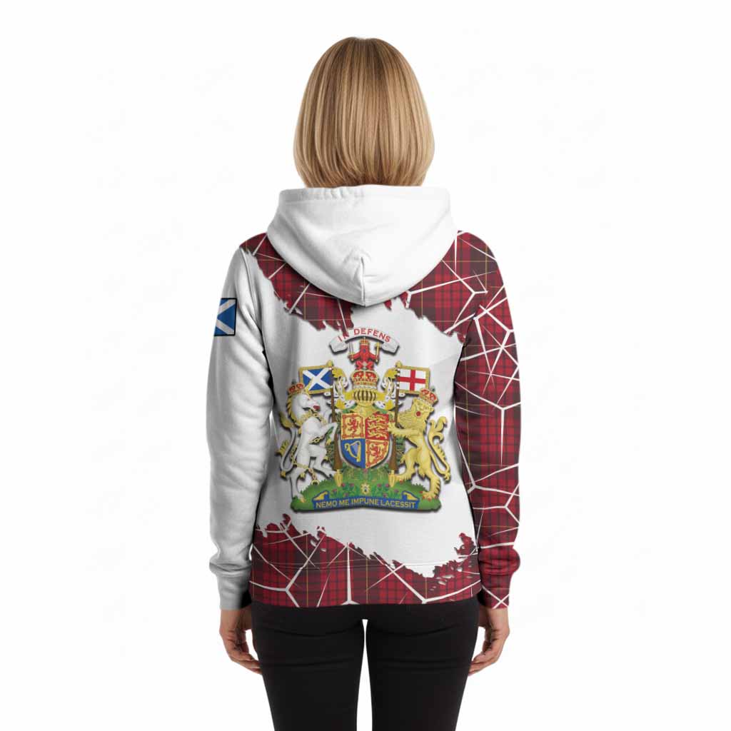 MacQueen (McQueen) Tartan Hoodie with Family Crest and Lion Rampant Grunge Style