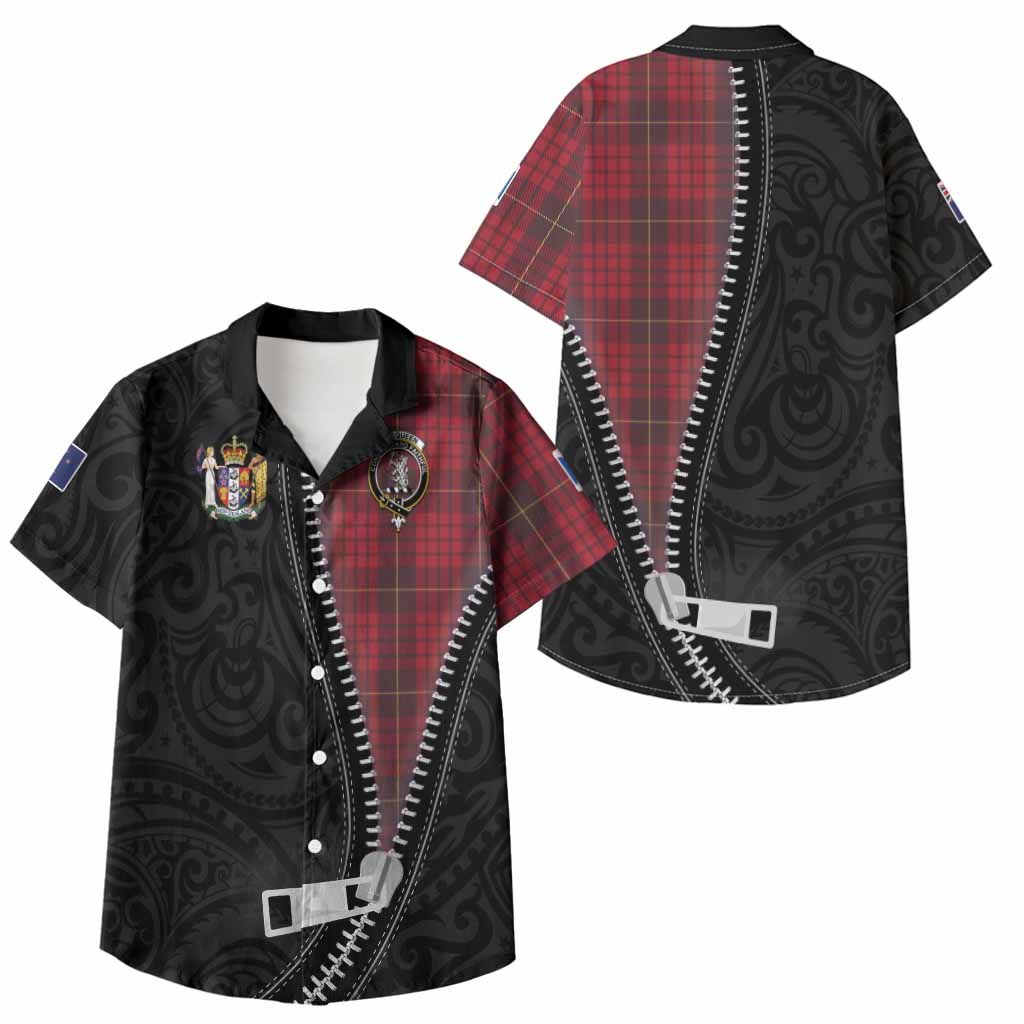 MacQueen (McQueen) Tartan Kid Hawaiian Shirt New Zealand Pattern Unique Zipper Stylized