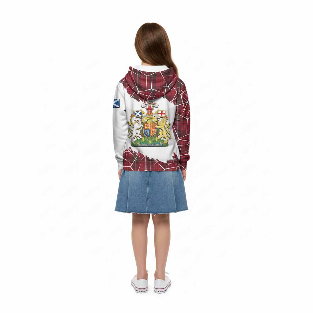 MacQueen (McQueen) Tartan Kid Hoodie with Family Crest and Lion Rampant Grunge Style