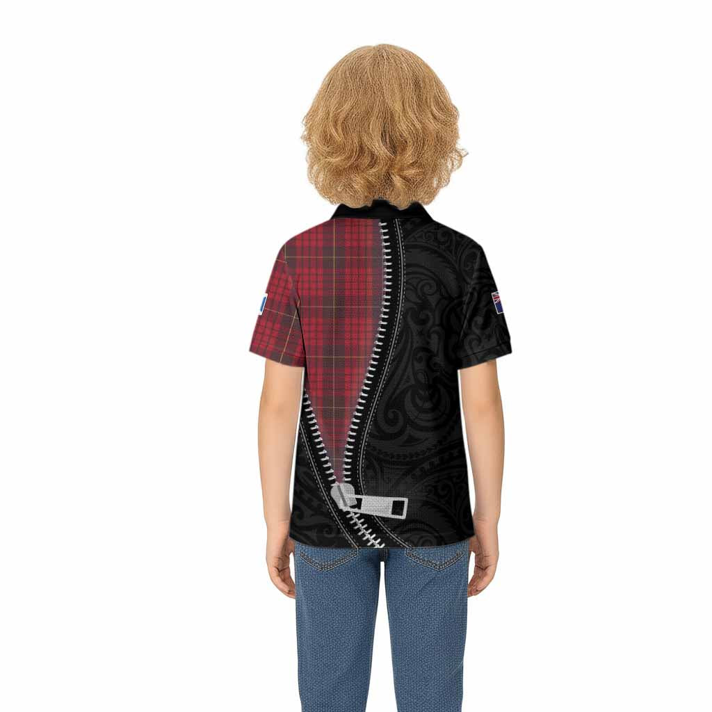 MacQueen (McQueen) Tartan Kid Polo Shirt New Zealand Pattern Unique Zipper Stylized