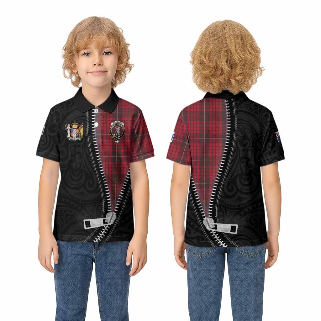 MacQueen (McQueen) Tartan Kid Polo Shirt New Zealand Pattern Unique Zipper Stylized