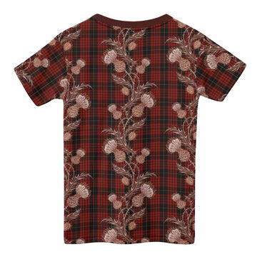 MacQueen (McQueen) Tartan Kid T-shirt Seamless Scottish Thistle Flowers