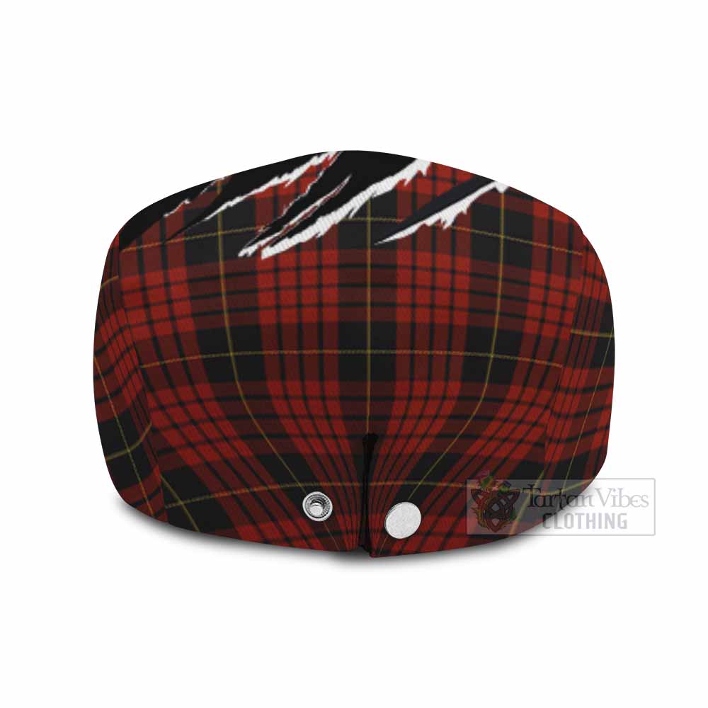 MacQueen (McQueen) Tartan Loch Ness Monster Flat Cap, Jeff Cap Celtic Knot Nessie Art