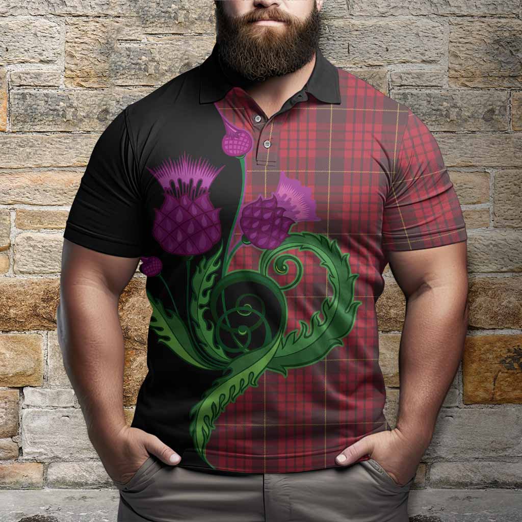 MacQueen (McQueen) Tartan Polo Shirt Traditional Scottish Thistle