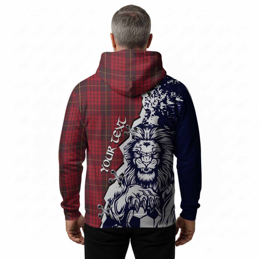 MacQueen (McQueen) Tartan Scottish Hoodie Angry Lion With Soccer Ball Style