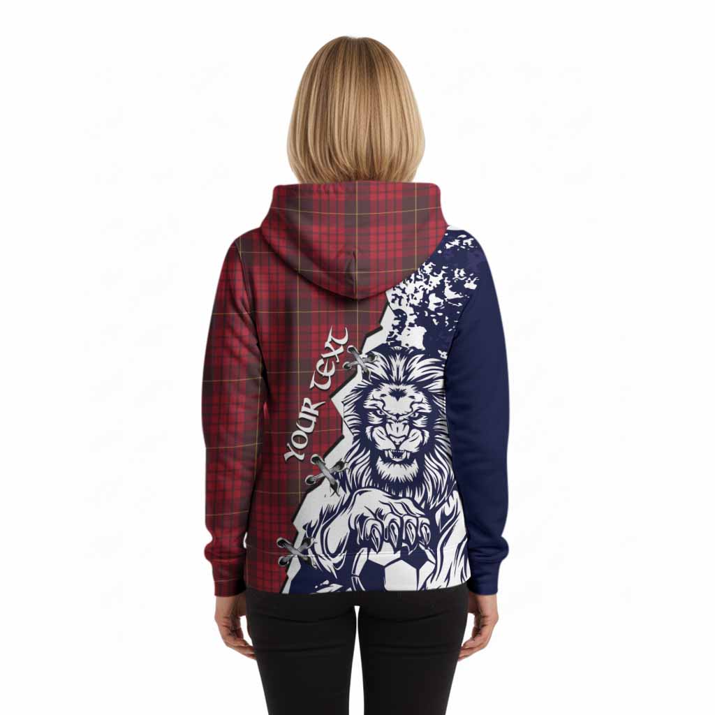 MacQueen (McQueen) Tartan Scottish Hoodie Angry Lion With Soccer Ball Style
