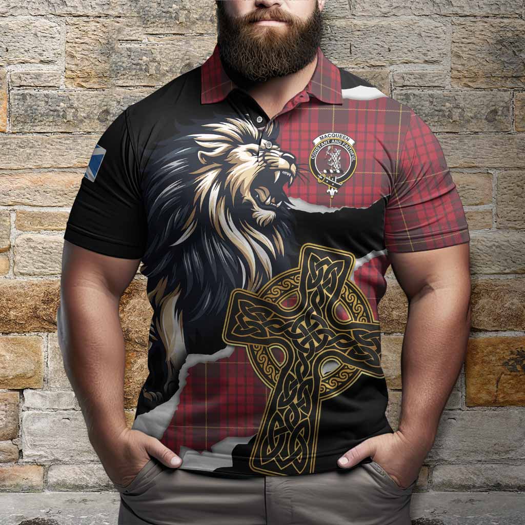 MacQueen (McQueen) Tartan Scottish Polo Shirt Lion Celtic Heritage