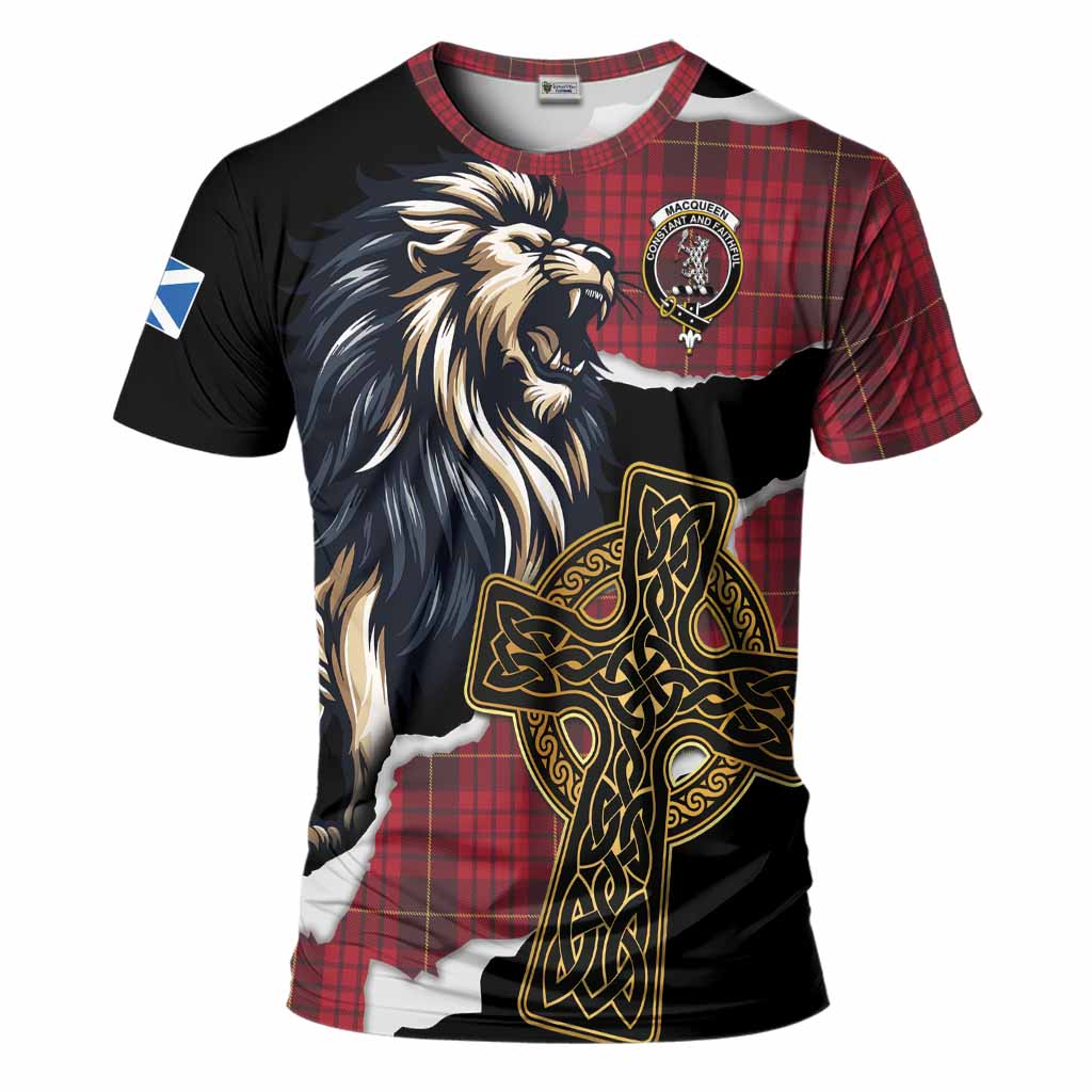 MacQueen (McQueen) Tartan Scottish T-Shirt Lion Celtic Heritage