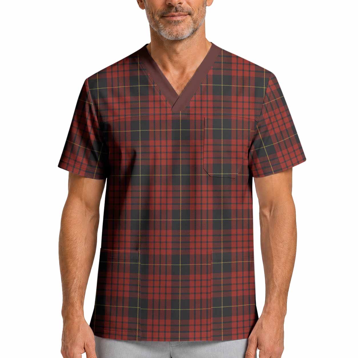 MacQueen (McQueen) Tartan Scrub Top XL - Tartan Vibes Clothing