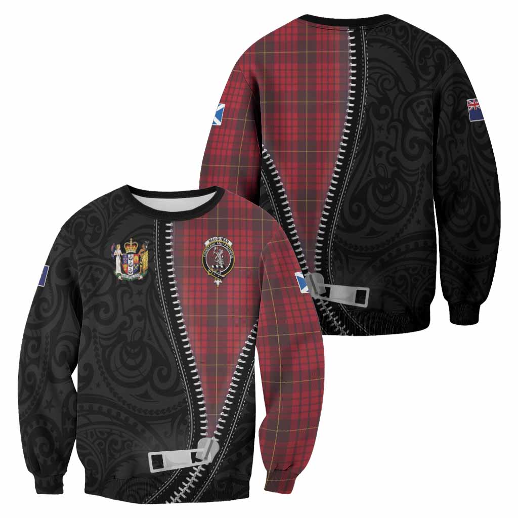 MacQueen (McQueen) Tartan Sweatshirt New Zealand Pattern Unique Zipper Stylized