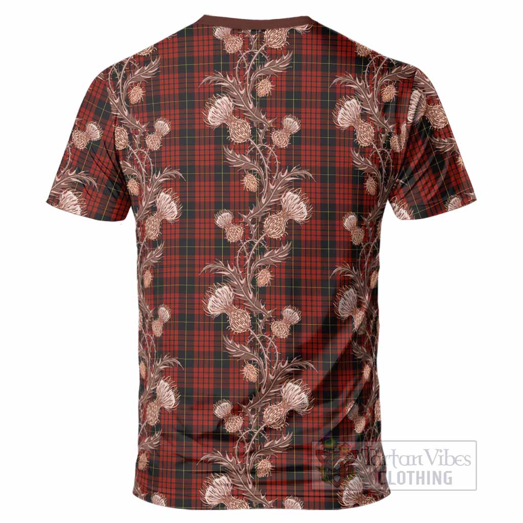 MacQueen (McQueen) Tartan T-Shirt Seamless Scottish Thistle Flowers