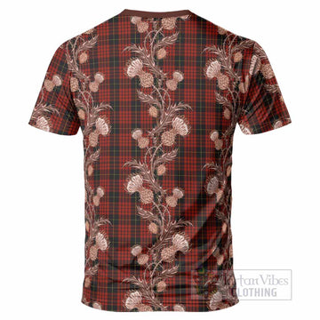 MacQueen (McQueen) Tartan T-Shirt Seamless Scottish Thistle Flowers