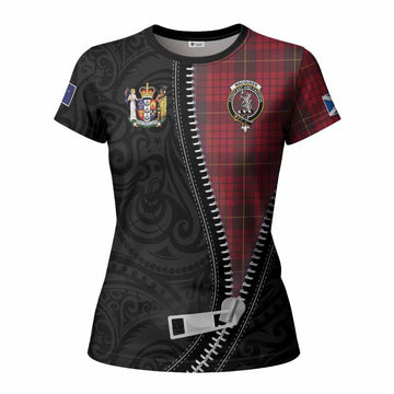 MacQueen (McQueen) Tartan Women T shirt New Zealand Pattern Unique Zipper Stylized