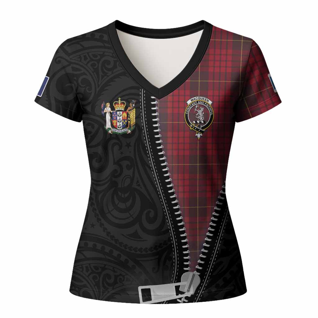 MacQueen (McQueen) Tartan Women T shirt New Zealand Pattern Unique Zipper Stylized