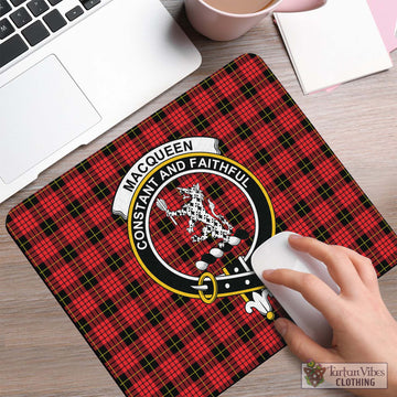 MacQueen Modern Tartan Mouse Pad with Family Crest