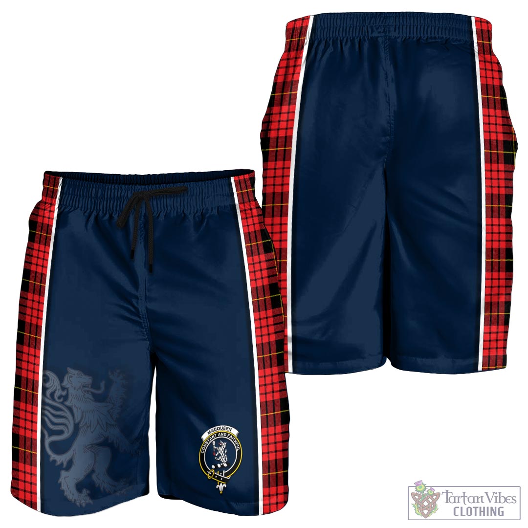 Tartan Vibes Clothing MacQueen Modern Tartan Men's Shorts with Family Crest and Lion Rampant Vibes Sport Style