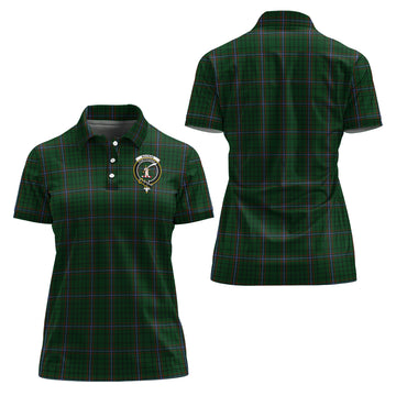 MacRae Tartan Polo Shirt with Family Crest For Women