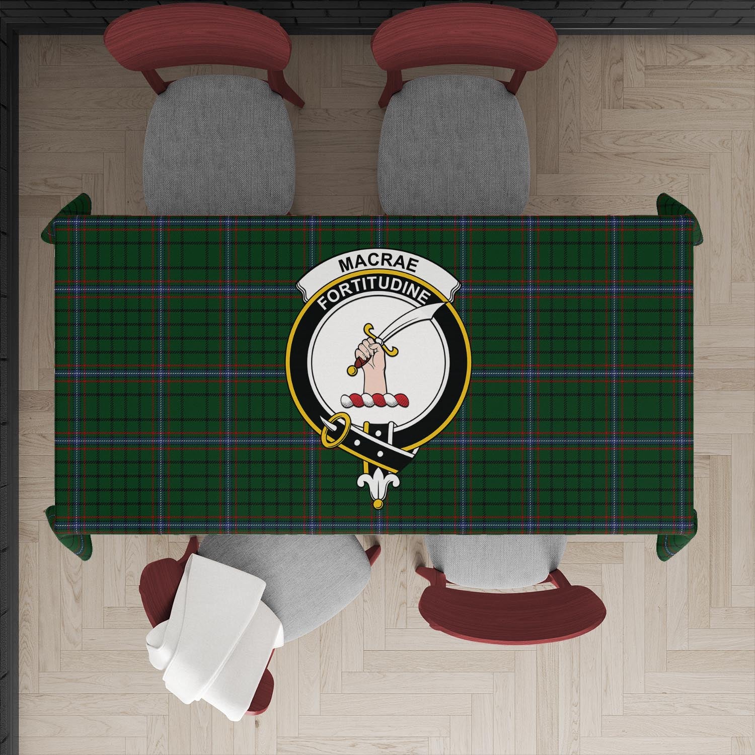 macrae-tatan-tablecloth-with-family-crest