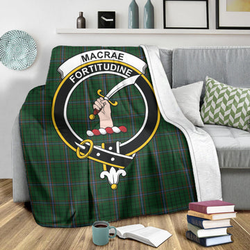MacRae Tartan Blanket with Family Crest