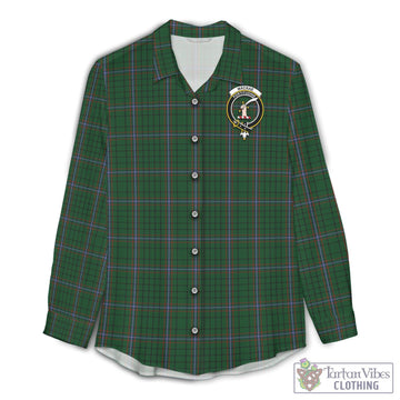 Tartan Vibes Clothing MacRae Tartan Womens Casual Shirt with Family Crest