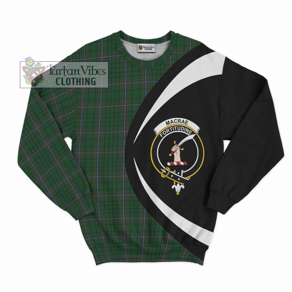 MacRae (McRae) Tartan Sweatshirt with Family Crest Circle Style Unisex - Tartan Vibes Clothing