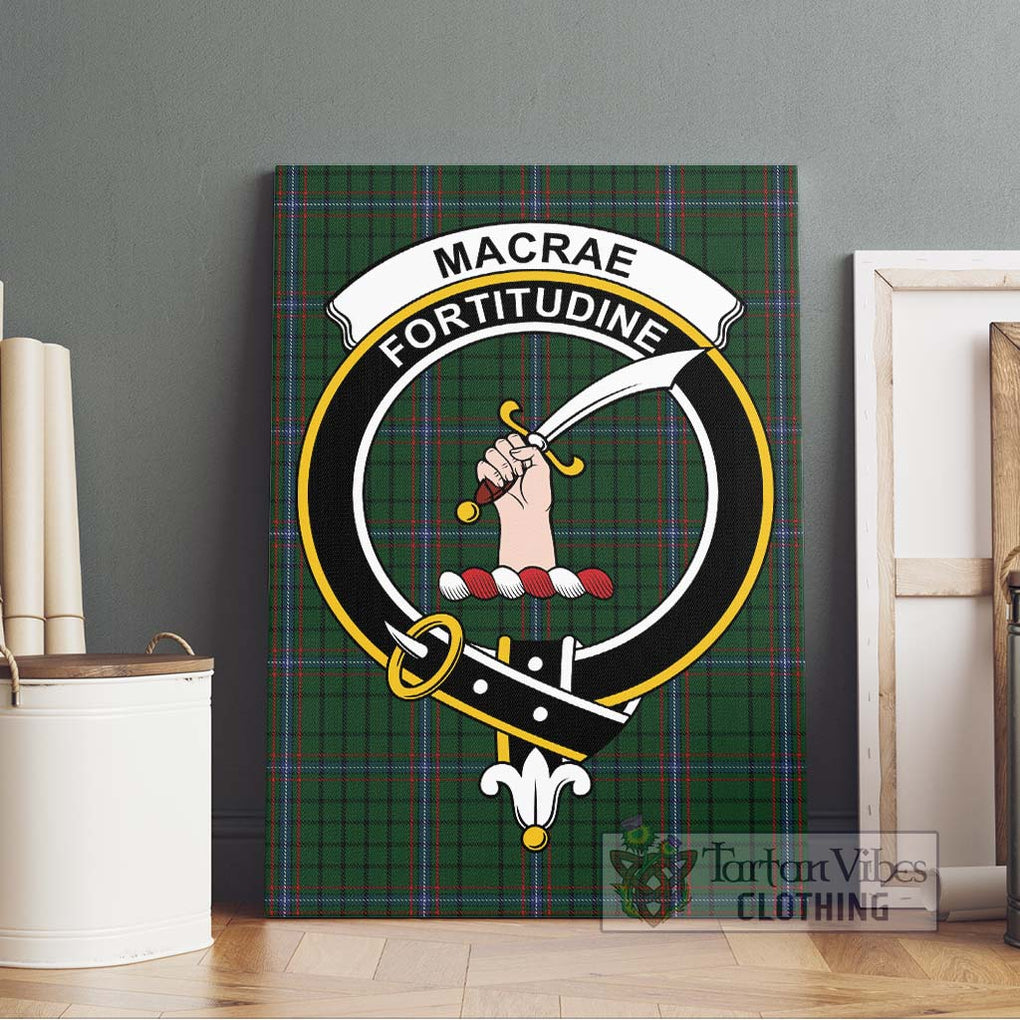 Macrae MacRae Tartan Canvas Print Wall Art with Family Crest