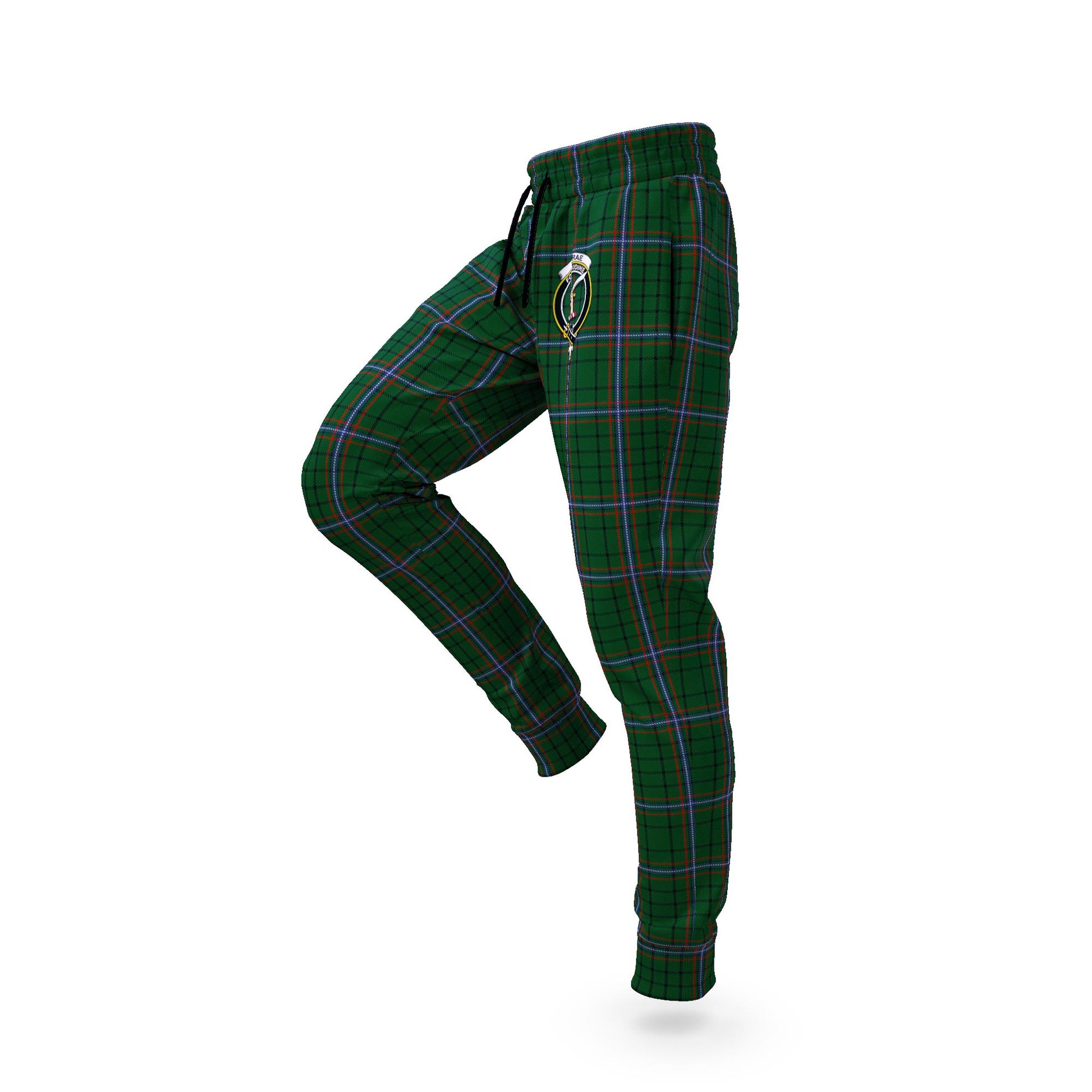 MacRae (McRae) Tartan Joggers Pants with Family Crest S - Tartan Vibes Clothing
