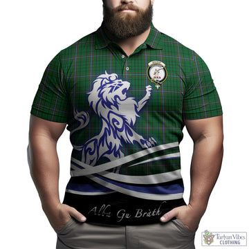 MacRae Tartan Polo Shirt with Alba Gu Brath Regal Lion Emblem
