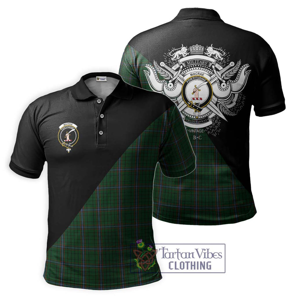 MacRae (McRae) Tartan Polo Shirt with Family Crest and Military Logo Style Kid - Tartanvibesclothing Shop