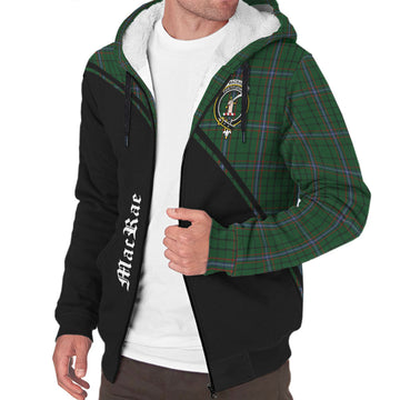 MacRae (McRae) Tartan Sherpa Hoodie with Family Crest Curve Style