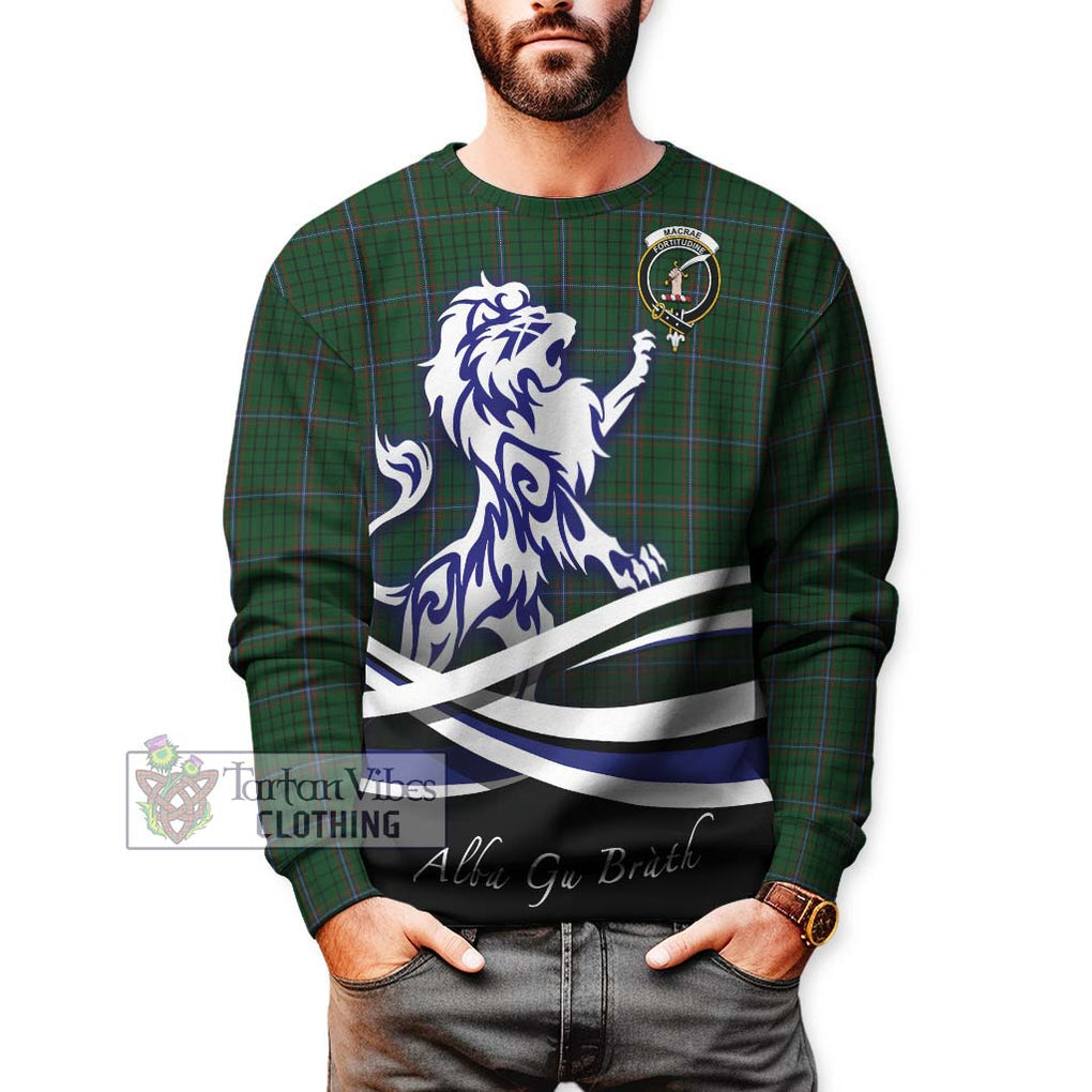 MacRae (McRae) Tartan Sweatshirt with Alba Gu Brath Regal Lion Emblem Unisex - Tartanvibesclothing Shop