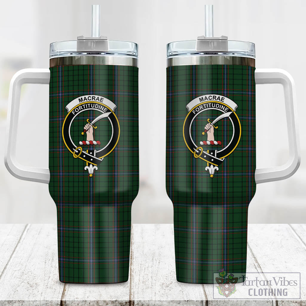 Tartan Vibes Clothing MacRae Tartan and Family Crest Tumbler with Handle