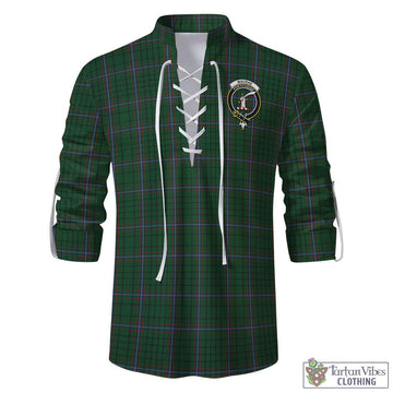 MacRae (McRae) Tartan Men's Scottish Traditional Jacobite Ghillie Kilt Shirt with Family Crest