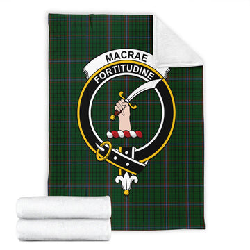 MacRae Tartan Blanket with Family Crest