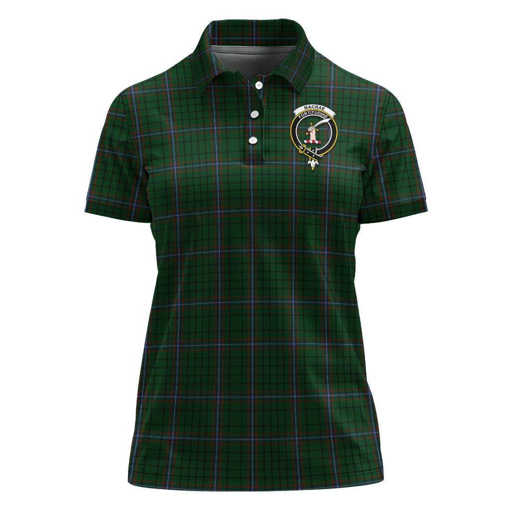 MacRae (McRae) Tartan Polo Shirt with Family Crest For Women - Tartan Vibes Clothing