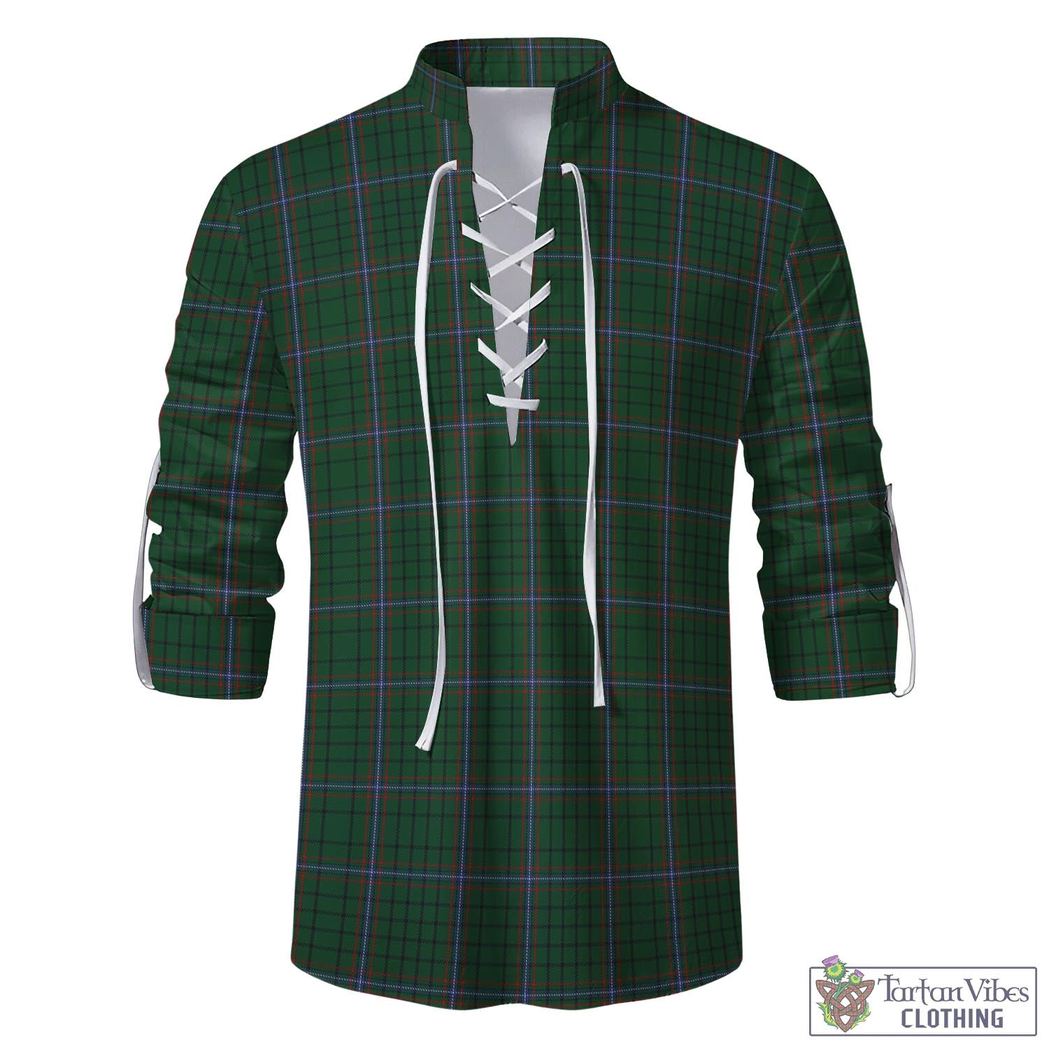 Tartan Vibes Clothing MacRae Tartan Men's Scottish Traditional Jacobite Ghillie Kilt Shirt