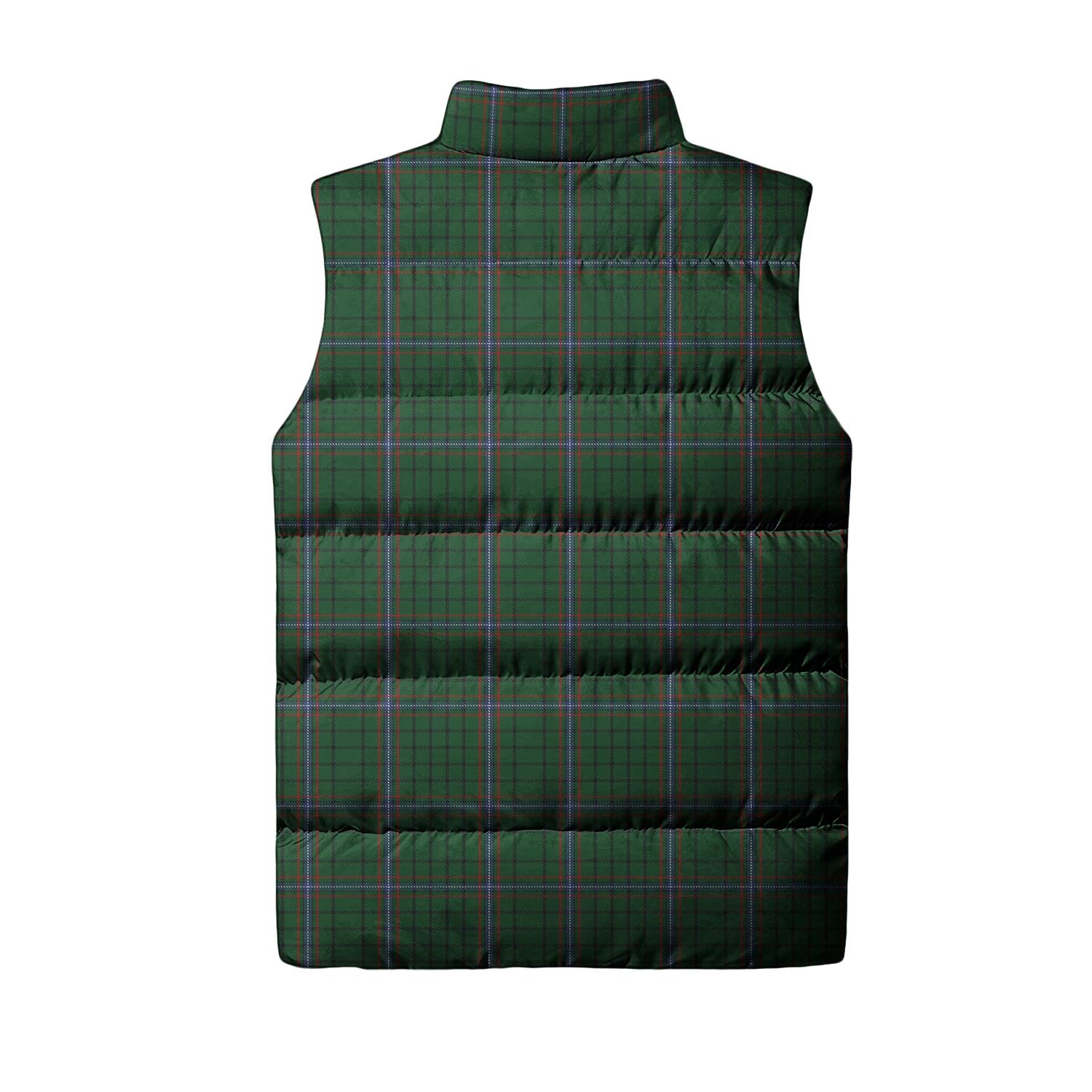 MacRae Tartan Sleeveless Puffer Jacket with Family Crest - Tartanvibesclothing