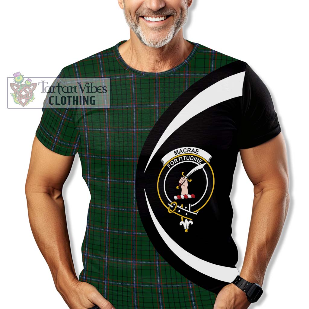 Tartan Vibes Clothing MacRae Tartan T-Shirt with Family Crest Circle Style