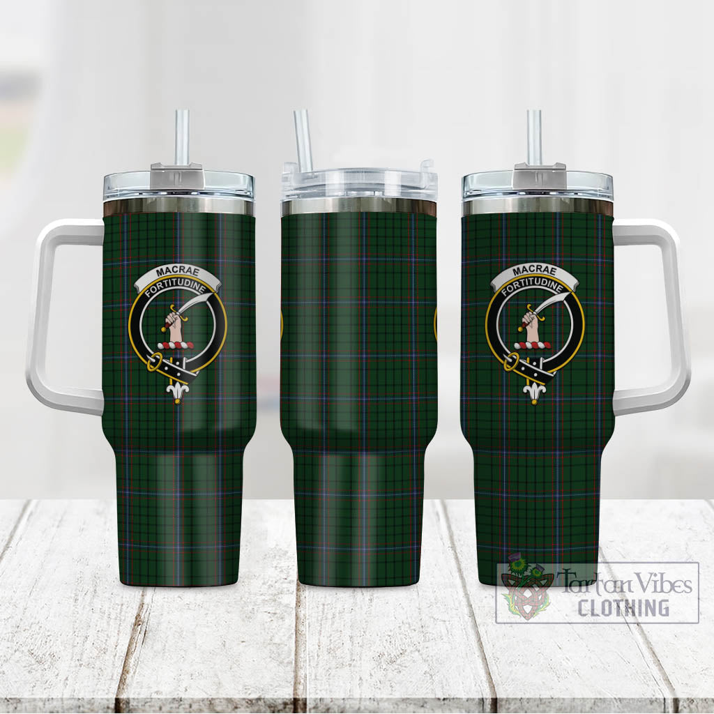 Tartan Vibes Clothing MacRae Tartan and Family Crest Tumbler with Handle