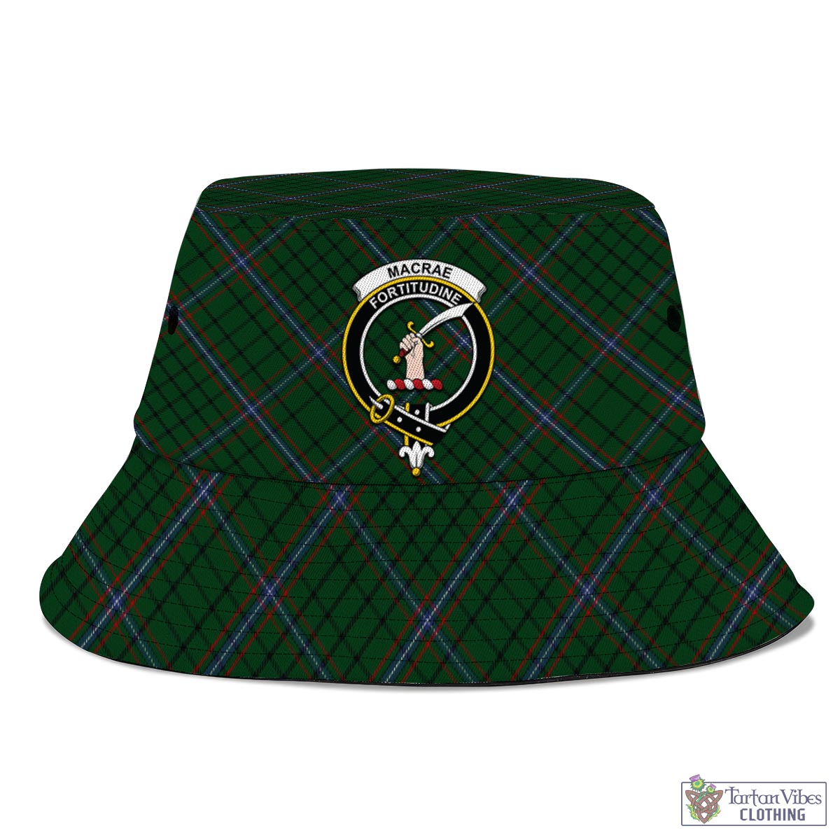 MacRae (McRae) Tartan Bucket Hat with Family Crest - Tartan Vibes Clothing
