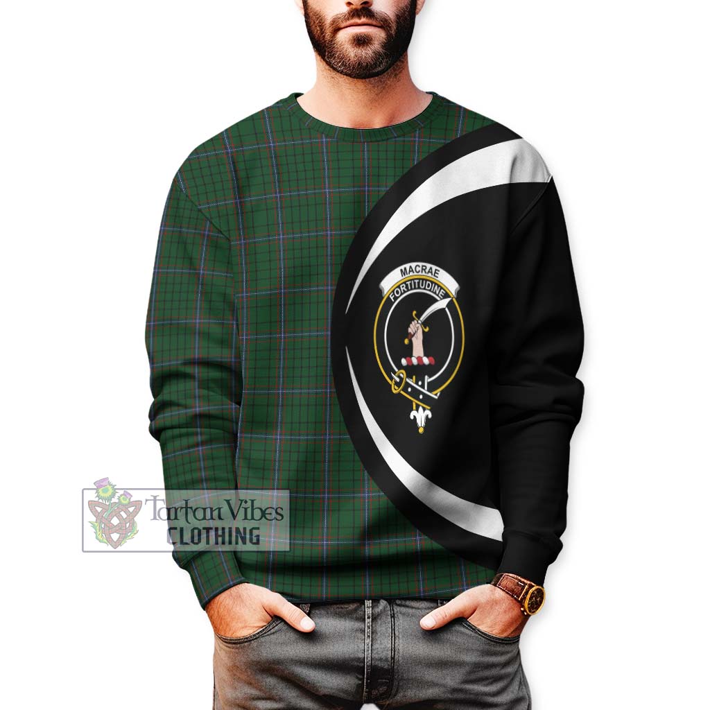 MacRae (McRae) Tartan Sweatshirt with Family Crest Circle Style - Tartan Vibes Clothing