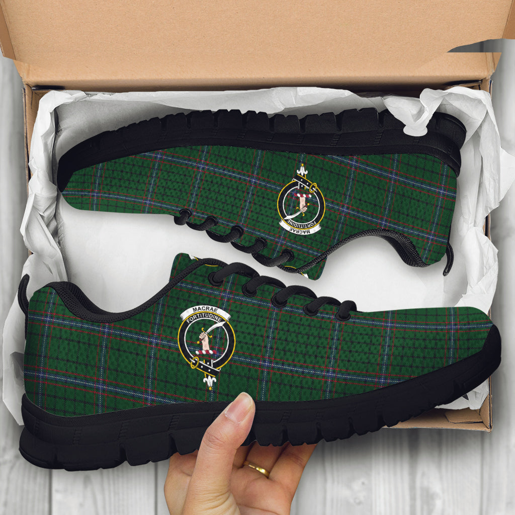 MacRae (McRae) Tartan Sneakers with Family Crest - Tartan Vibes Clothing