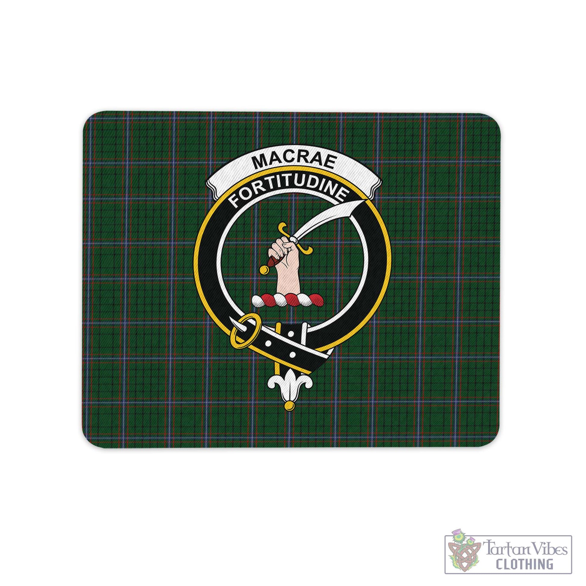 Tartan Vibes Clothing MacRae Tartan Mouse Pad with Family Crest