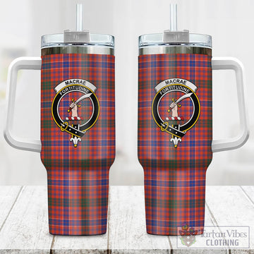 MacRae Ancient Tartan and Family Crest Tumbler with Handle
