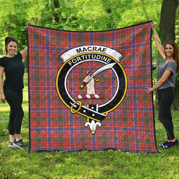 MacRae Ancient Tartan Quilt with Family Crest