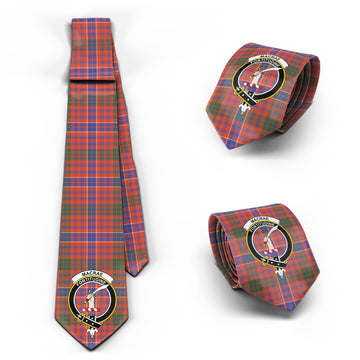 MacRae Ancient Tartan Classic Necktie with Family Crest