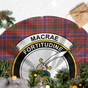 MacRae Ancient Tartan Christmas Tree Skirt with Family Crest
